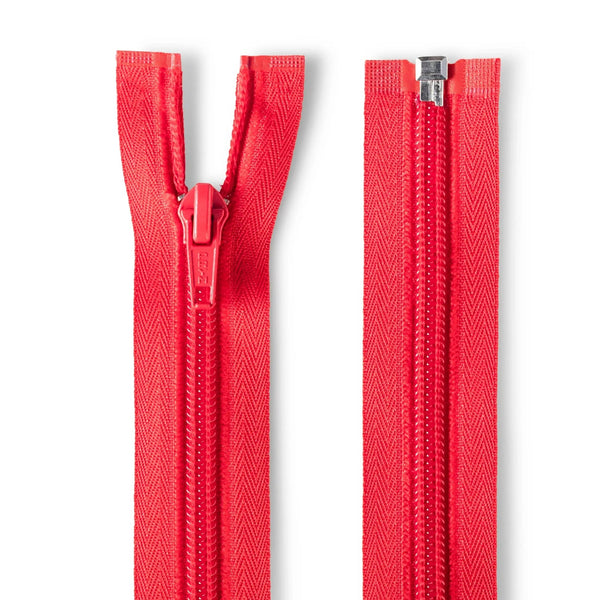 478930 722|Strickreißverschluss S9, teilbar, 30cm, rot, rot