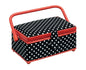612244|Nähkorb Polka Dots schwarz/weiß S, schwarz