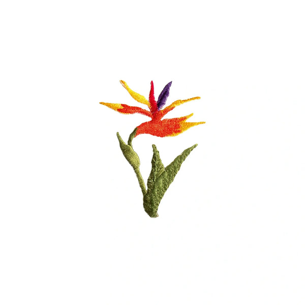 926692|Applikation Blume Strelitzie, orange/grün, orange grün