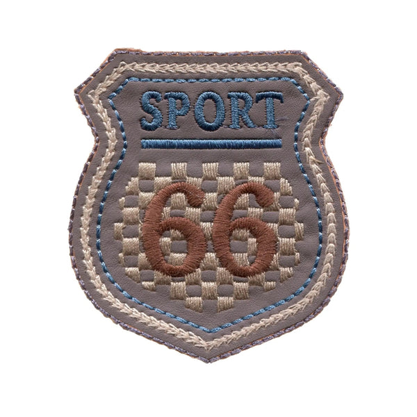 922012|Applikation Label SPORT 66, grau/blau/beige, grau