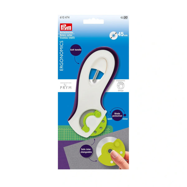 610474|Rollschneider, prym.ergonomics, 45mm, violett