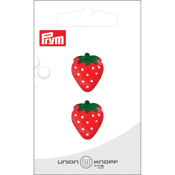 0044045 021 0048|Polyesterknopf Öse, Erdbeere, 21mm, rot, 0048 rot