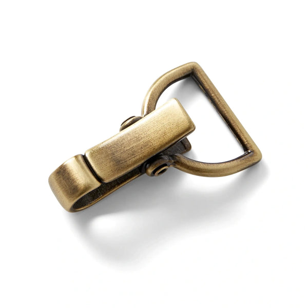 417917|Karabinerhaken 30mm, altmessing, gebürstet, altmessing gebürstet