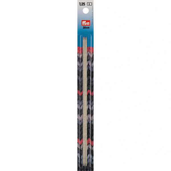 171232|Strumpfstricknadeln, 20cm, 1,25mm, silberfarbig, silberfarbig