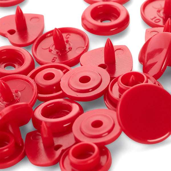 393338|Nähfrei-Druckknöpfe "Color Snaps", Herz, rot, rot