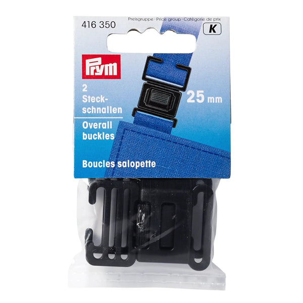 416350|Steckschnallen, flach, 25mm, schwarz, schwarz