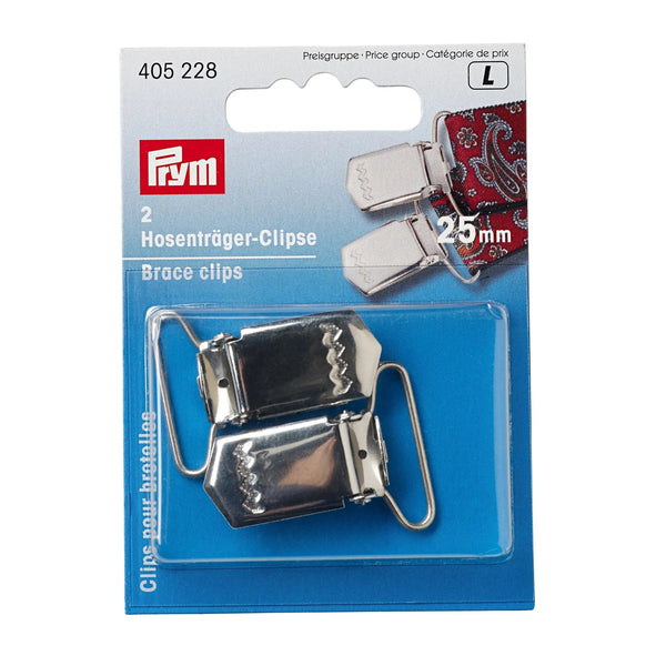405228|Hosenträger-Clips, 25mm, silberfarbig, silberfarbig