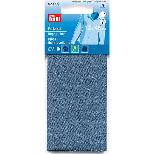 929553|Flickstoff Jeans, aufbügelbar, 12 x 45cm, mittelblau, mittelblau