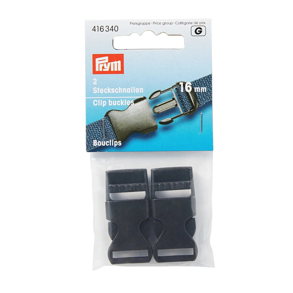 416340|Steckschnallen stark, 16mm, schwarz, schwarz