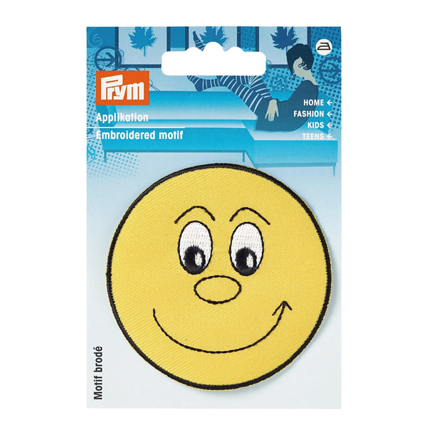 925429|Applikation Gesicht, lachend, gelb, mehrfarbig