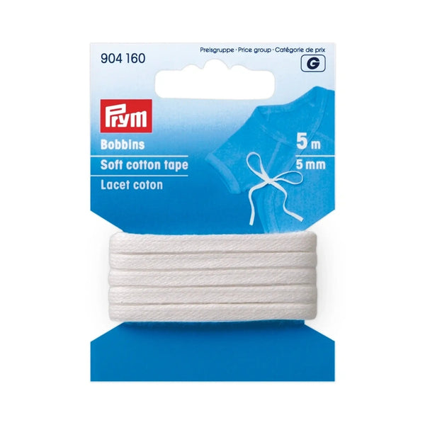 904160|Bobbins, 5mm, weiß, 5m, Karte, weiß