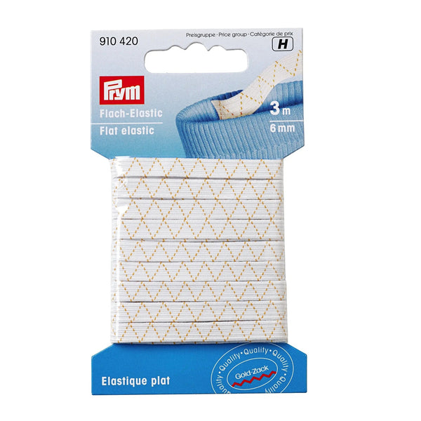 910420|Flach-Elastic 6mm, weiß, weiß