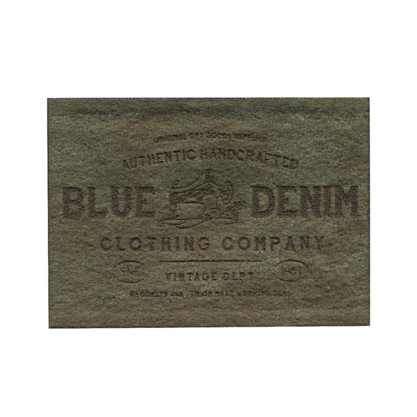 922003|Applikation Label BLUE DENIM, Wildlederimitat, oliv, oliv