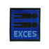 926074|Applikation Label EXCES, blau/schwarz, blau