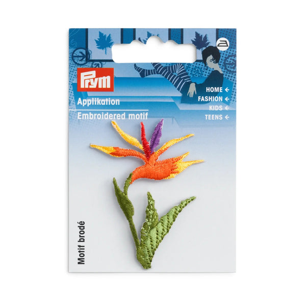 926692|Applikation Blume Strelitzie, orange/grün, orange grün
