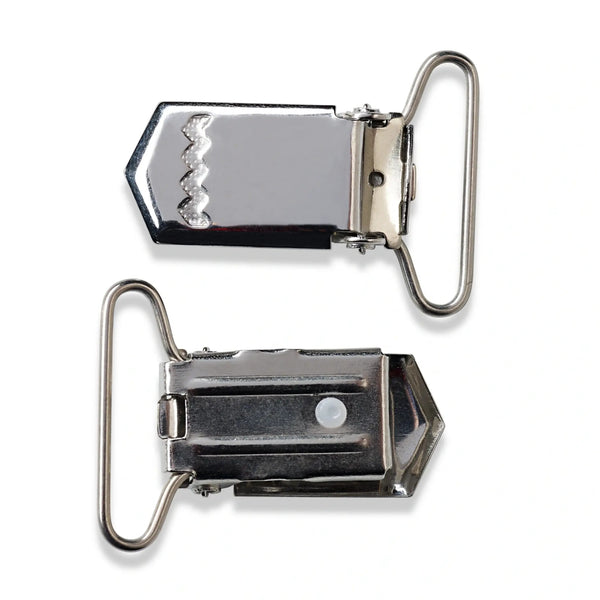 405228|Hosenträger-Clips, 25mm, silberfarbig, silberfarbig