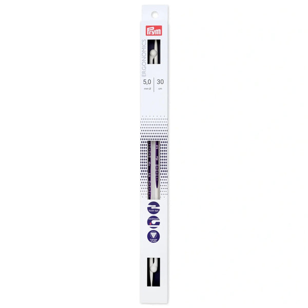 190306|Jackenstricknadeln prym.ergonomics, 30cm, 5,00mm, alabasterweiß