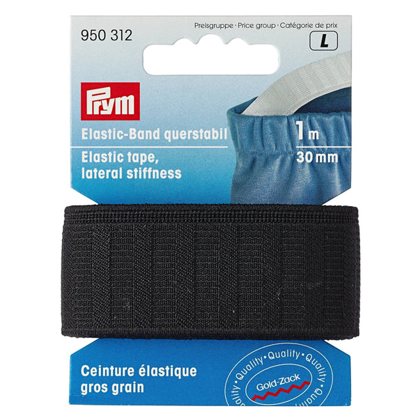 950312|Elastic-Band, querstabil, 30mm, schwarz, 1m, schwarz