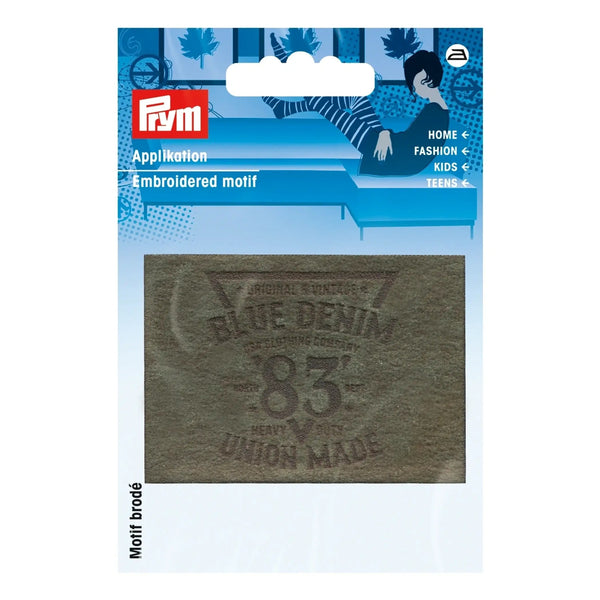 922004|Applikation Label 83, Wildlederimitat, oliv, oliv