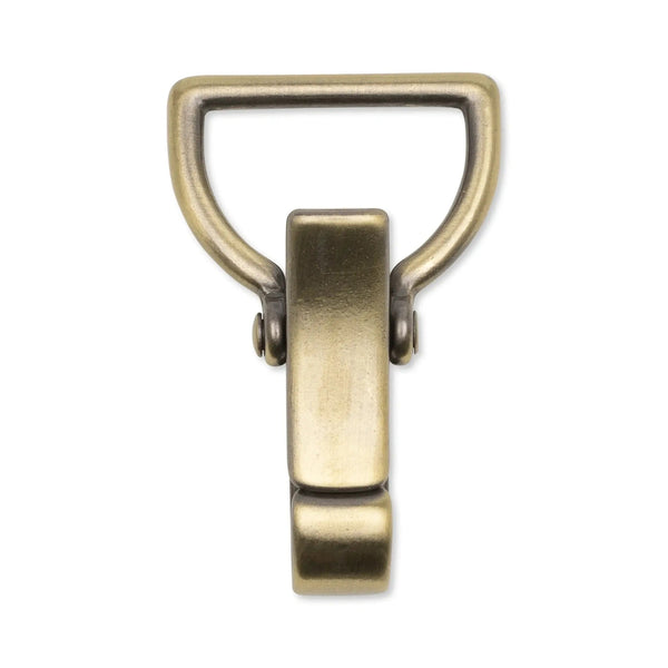 417917|Karabinerhaken 30mm, altmessing, gebürstet, altmessing gebürstet