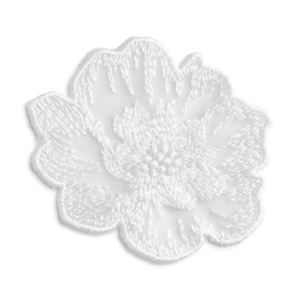 926705|Applikation Blume klein, festlich, Stickerei weiß, weiß