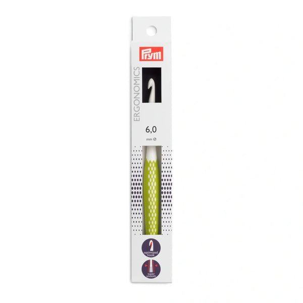 218488|Wollhäkelnadel prym.ergonomics, 17cm 6,00mm, limonengrün