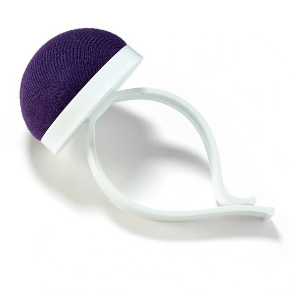 610294|Armnadelkissen mit Spange, pflaumenblau/weiß, violett