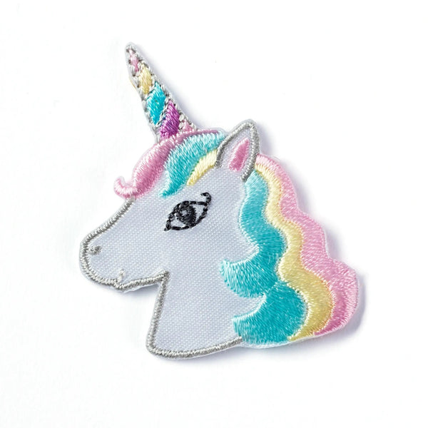 923211|Applikation Einhorn Kopf, pastell, mehrfarbig